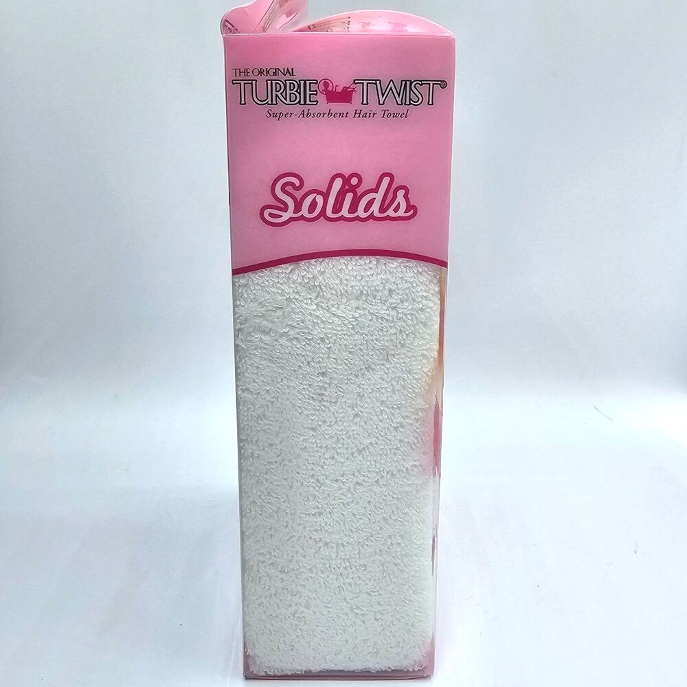 Turbie Twist Hair Towel 2 Pack 100% Cotton Pink Chevron White Quick Dry NWT - Picture 4 of 7